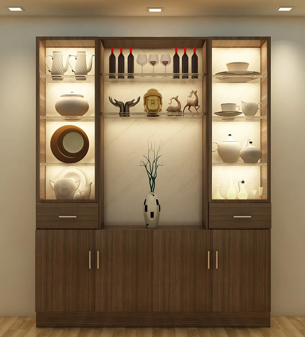 crockery unit with cabinet